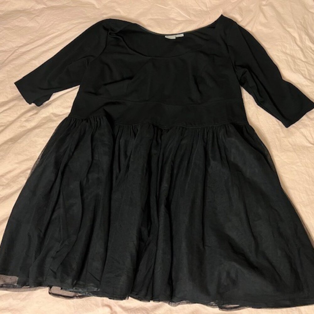 eShakti Custom Black Mini Dress Tulle Ballet Plus Size Prom Wedding Funeral